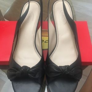 Talbot’s Black Leather Sandals